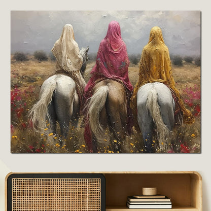 Womens Horse Riding Canvas Wall Art