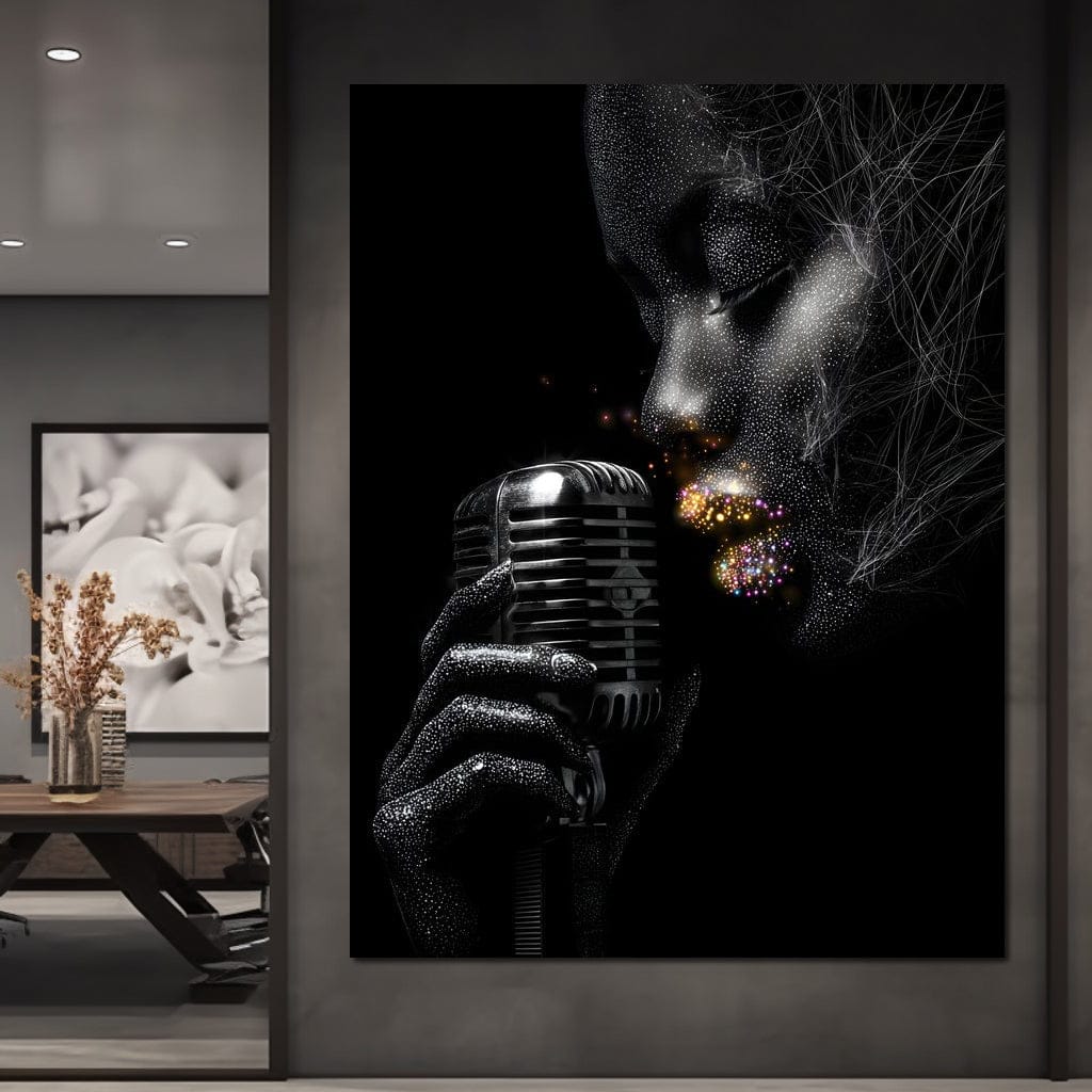 Stardust Singer Noir Portrait Canvas Wall Art