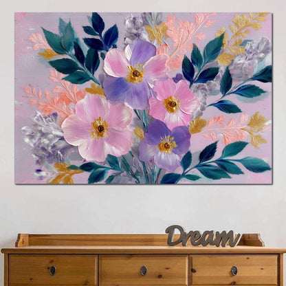 Pastel Peony Garden Glow Canvas Wall Art