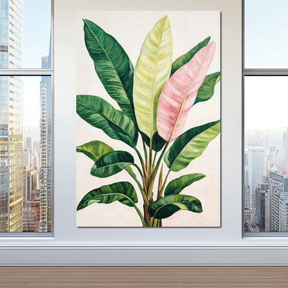Tropical Leaf Symphony Canvas Wall Art