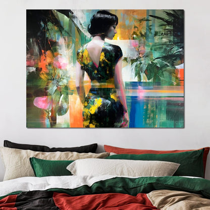 Tropical Garden Muse Portrait Canvas Wall Art