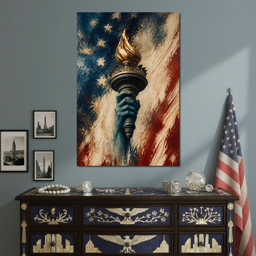 Liberty Igniting The Storm Canvas Wall Art