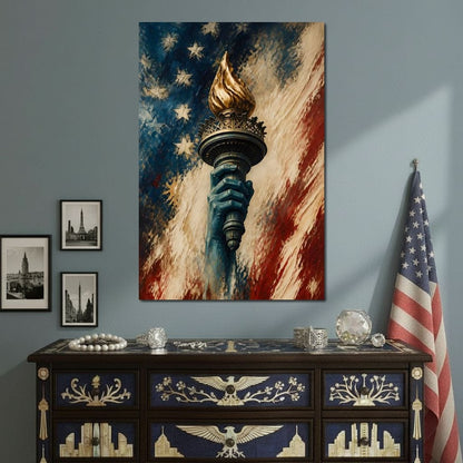 Liberty Igniting The Storm Canvas Wall Art