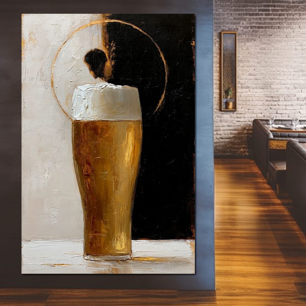 Golden Beer Against the Divide Canvas Wall Art