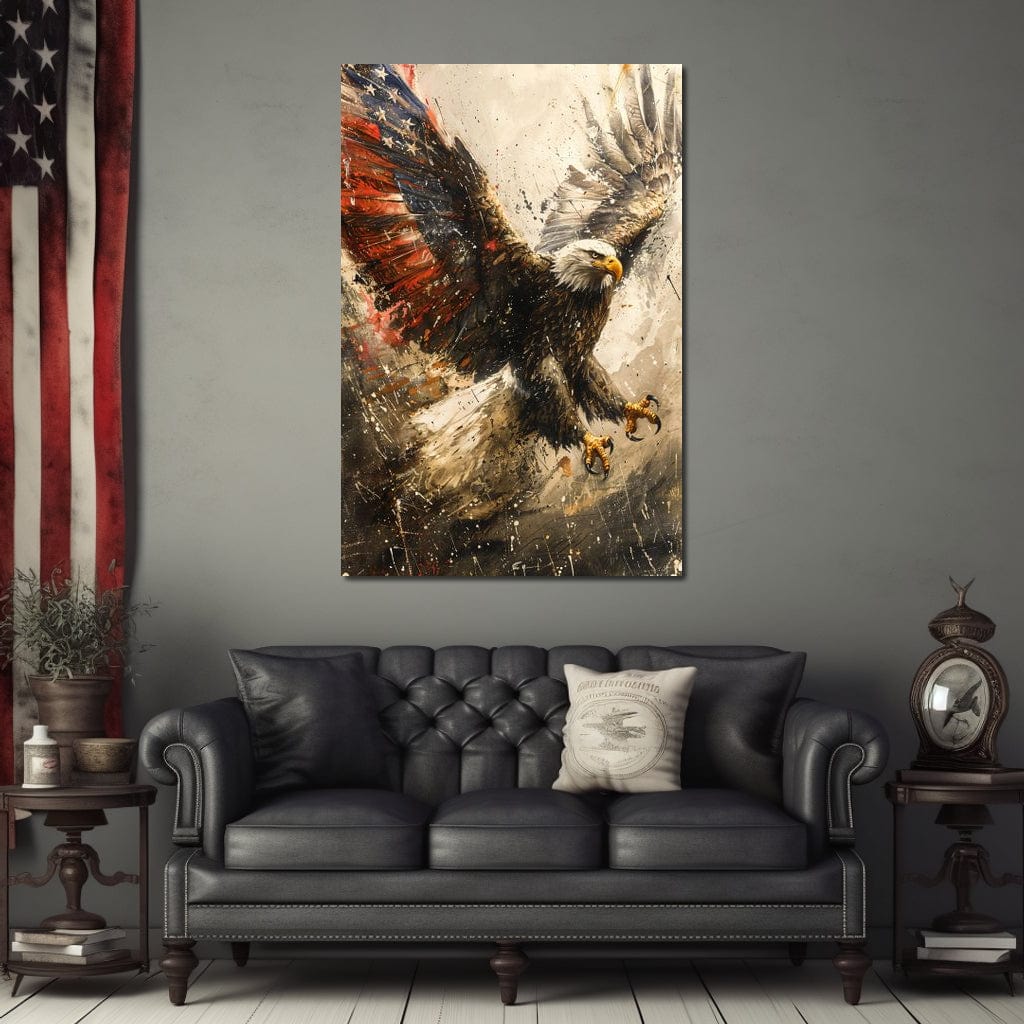 Patriot's Pride: The Eagle's Essence Canvas Wall Art