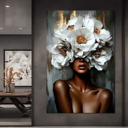 Golden Petals of Grace Canvas Wall Art