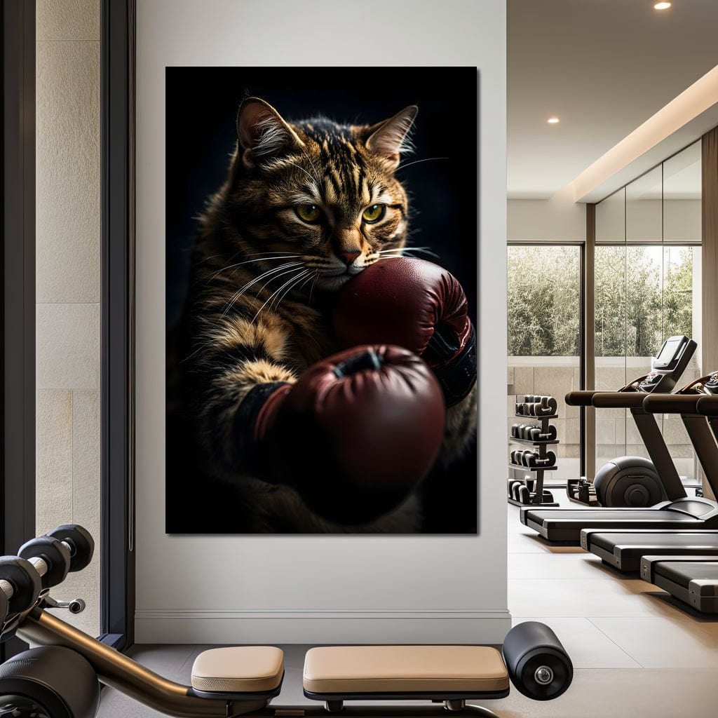 Cat Pugilist Canvas Wall Art