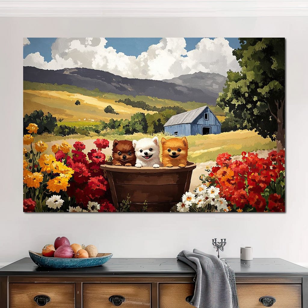 Fluffy Trio Canvas Wall Art