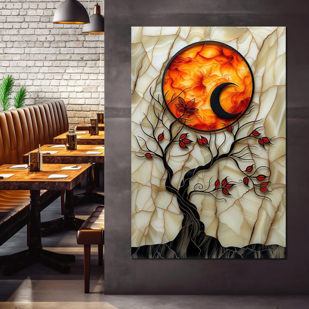 Solar Flare Through Leaves Canvas Wall Art
