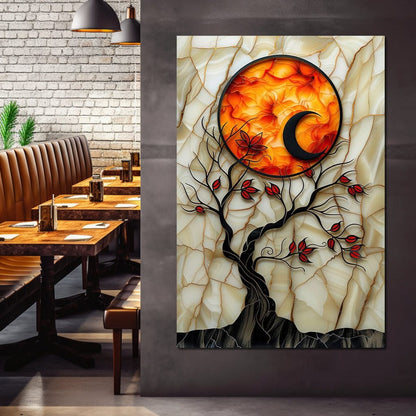 Solar Flare Through Leaves Canvas Wall Art