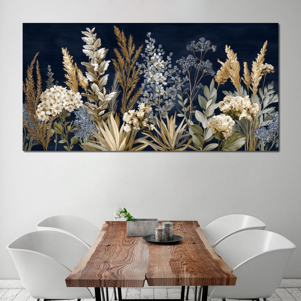 Midnight Botanical Bouquet Canvas Wall Art