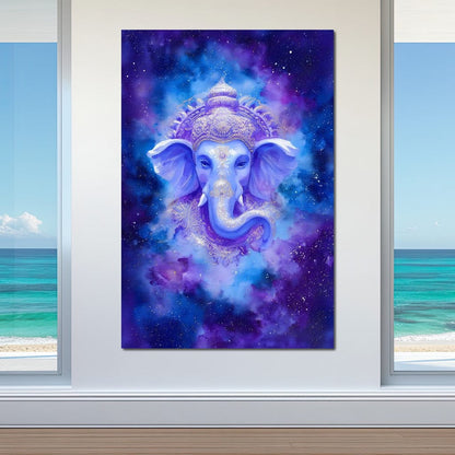 Celestial Ganesha Starlight Canvas Wall Art