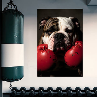 Bulldog Pugilist Canvas Wall Art