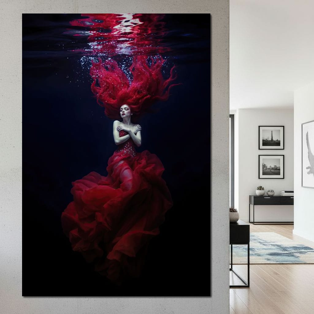 Crimson Depths Canvas Wall Art