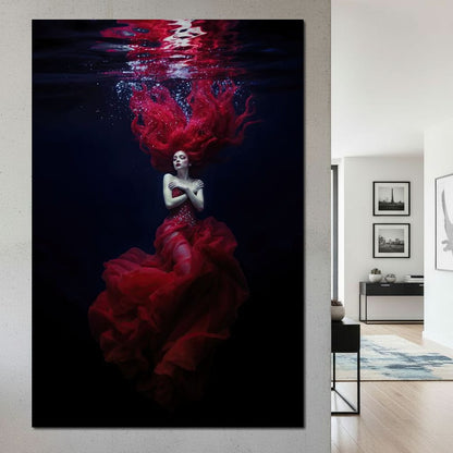 Crimson Depths Canvas Wall Art