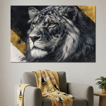 Golden Eyed Lion King Canvas Wall Art