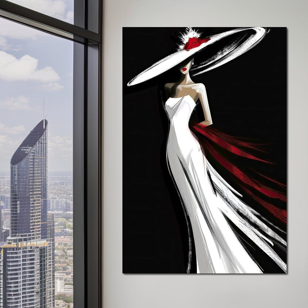 The White Dress - Elegant Silhouette Canvas Wall Art