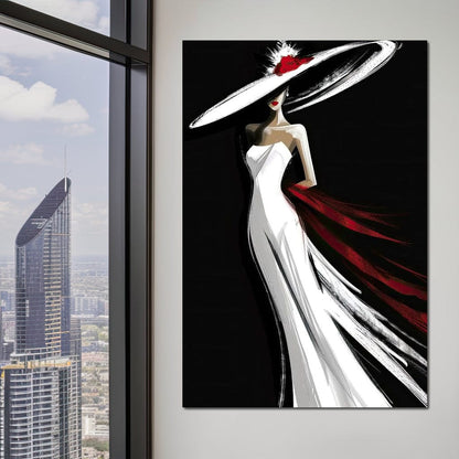 The White Dress - Elegant Silhouette Canvas Wall Art