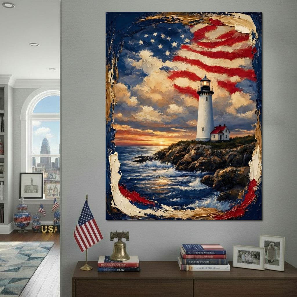 Beacon of the Coastal Morning Light Canvas Wall Art