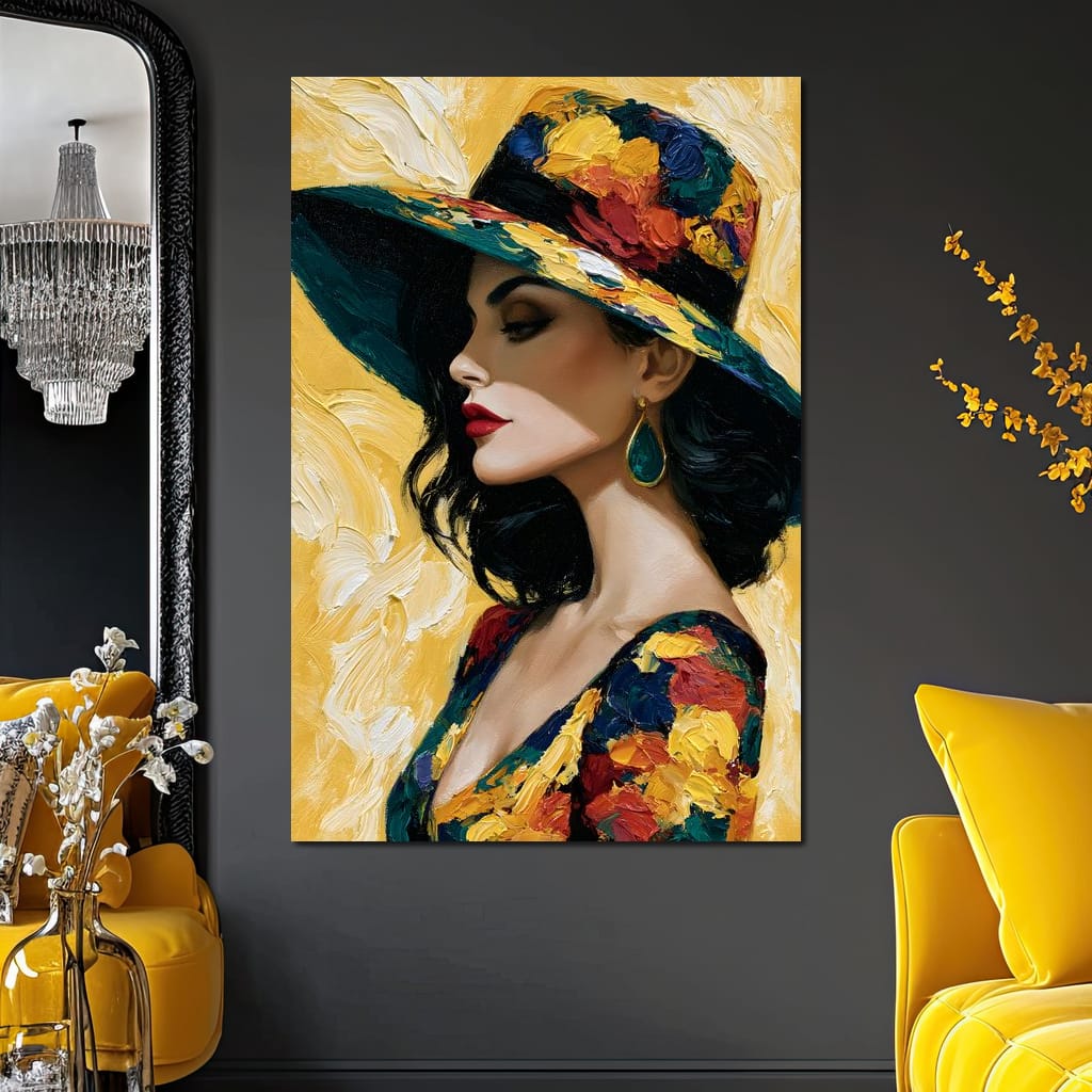 Golden Hour Couture Portrait Canvas Wall Art