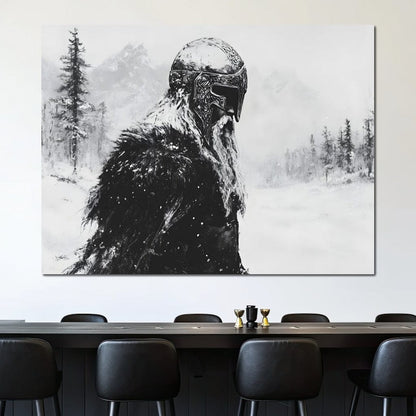Viking Saga In Winter Majesty Canvas Wall Art