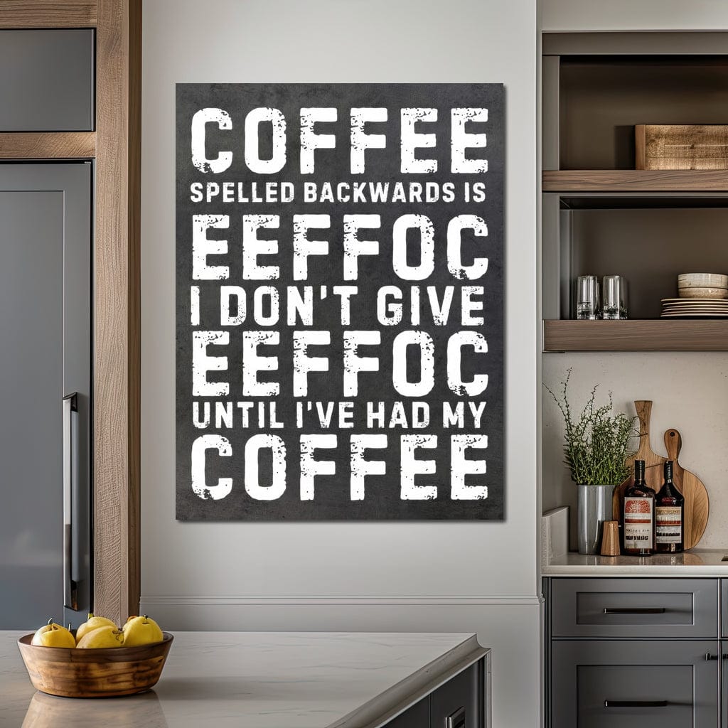 Morning Fuel Bold Typo Humor Canvas Wall Art