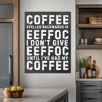 Morning Fuel Bold Typo Humor Canvas Wall Art