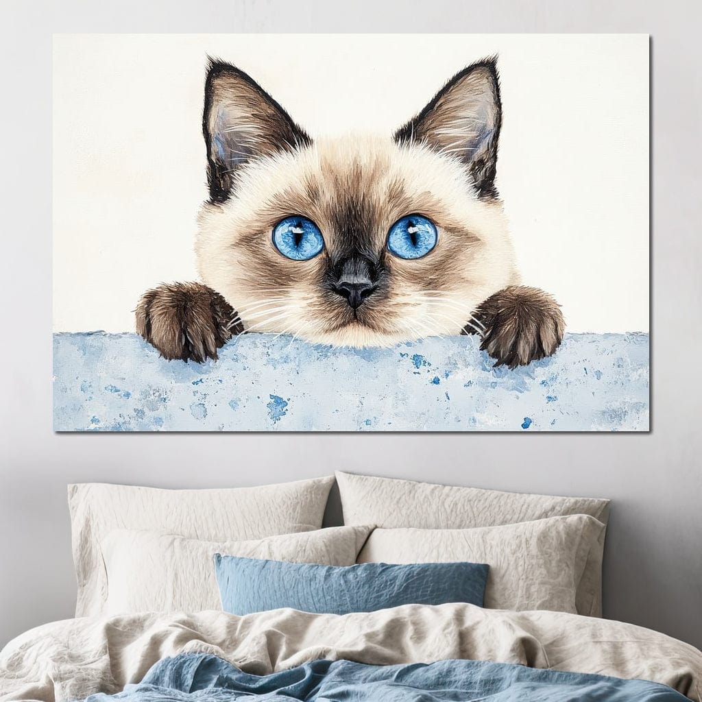 Curious Glance of Feline Eyes Canvas Wall Art