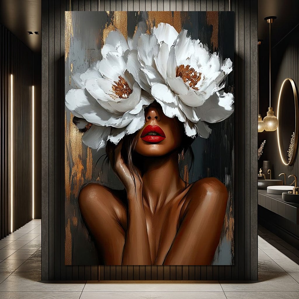 Elegance in Bloom Shadows Canvas Wall Art