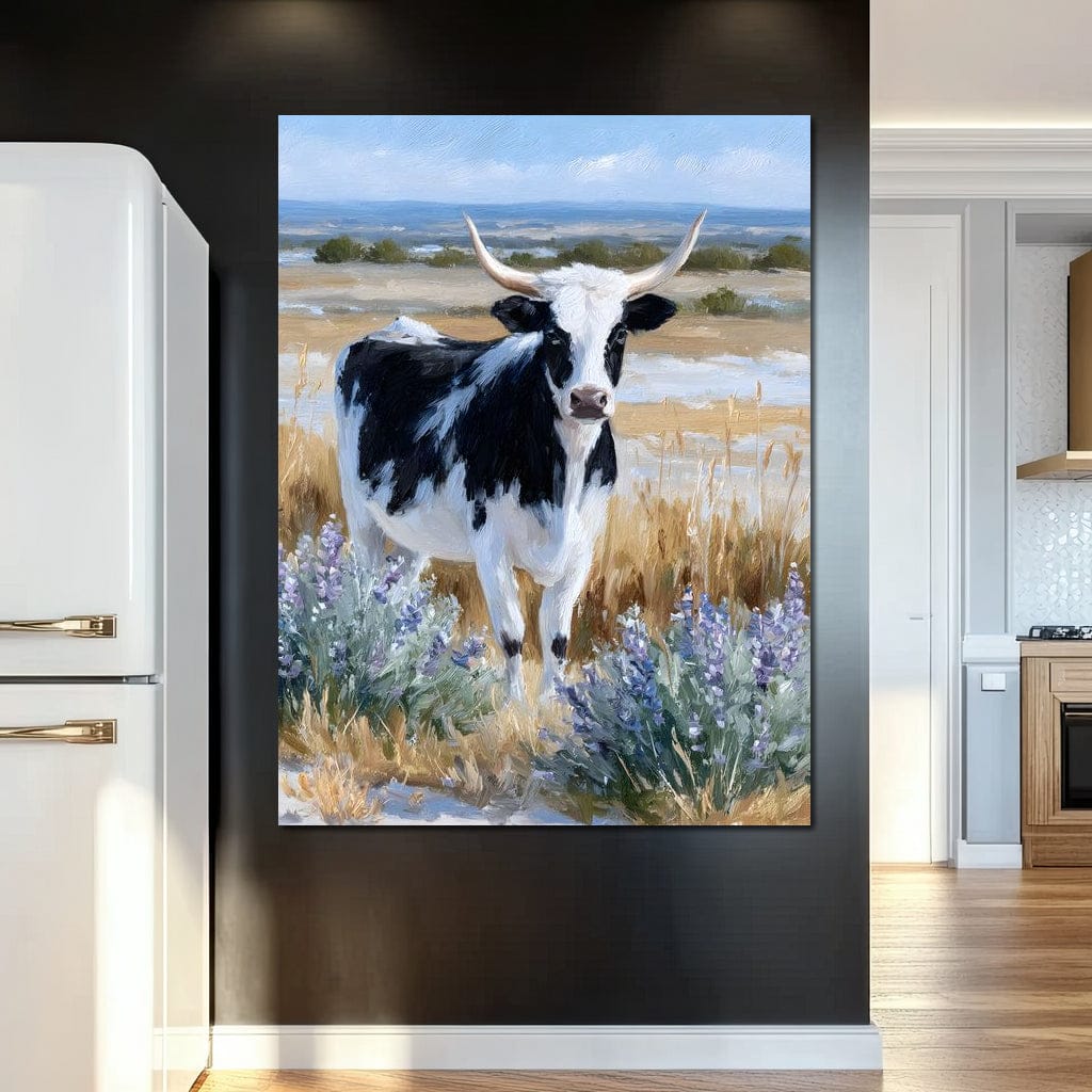 Longhorn Meadow Wildflowers Canvas Wall Art