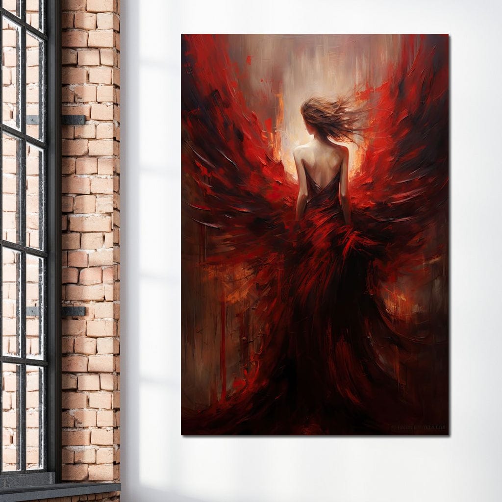 Ethereal Elegance in Shadow Gown Canvas Wall Art