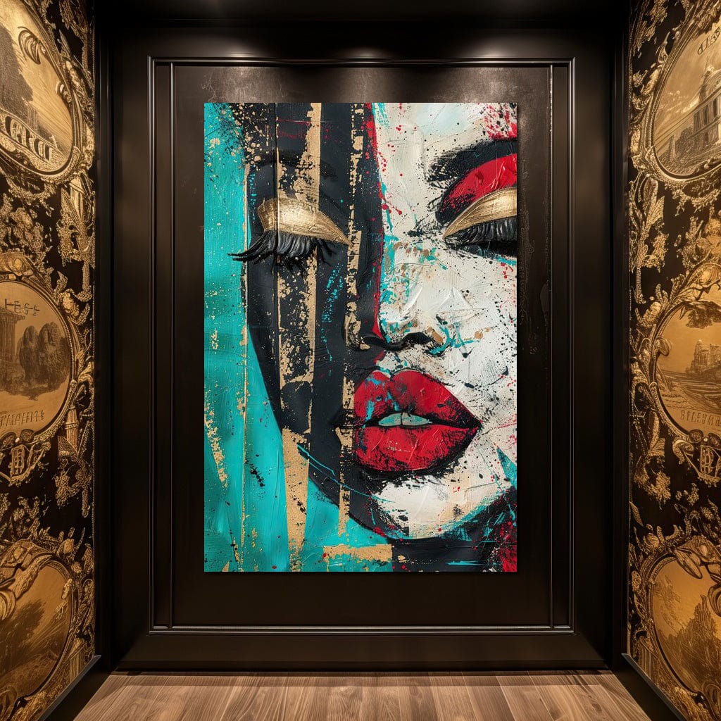 Golden Gaze Through Turmoil Canvas Wall Art