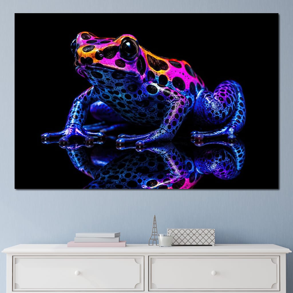Electric Dart Frog Canvas Wall Art