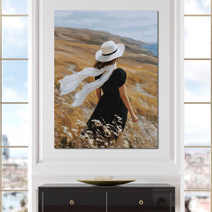 Wind Swept Hillside Muse Canvas Wall Art