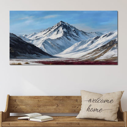 Snowy Alpine Peak Canvas Wall Art