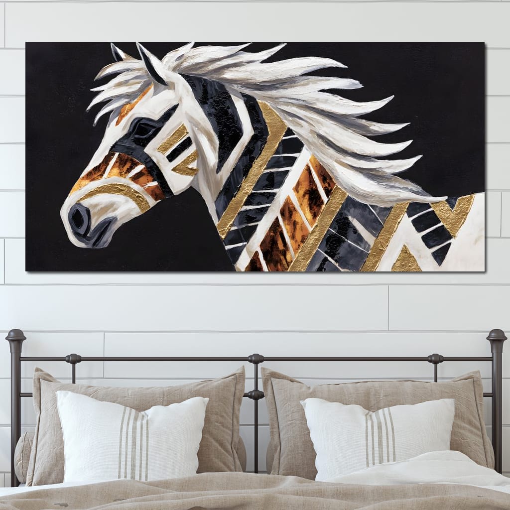 Majestic Mane in Motion Canvas Wall Art