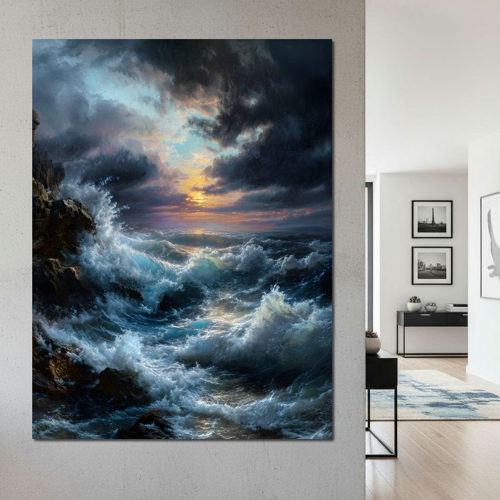 Tempest Dawn Ocean Fury Canvas Wall Art