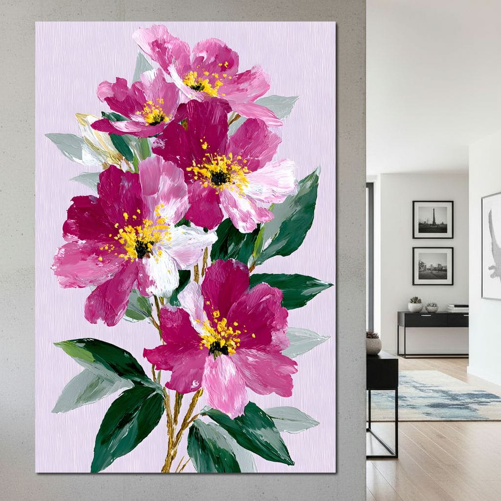 Pink Peony Garden Canvas Wall Art