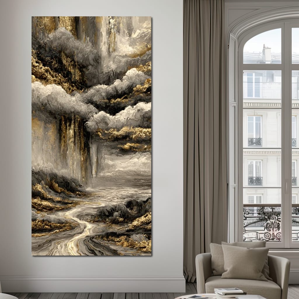 Gilded Rivers Of Lost Time Canvas Wall Art