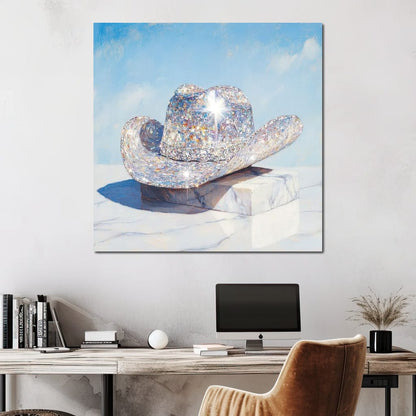 Glistening Cowboy Hat Canvas Wall Art