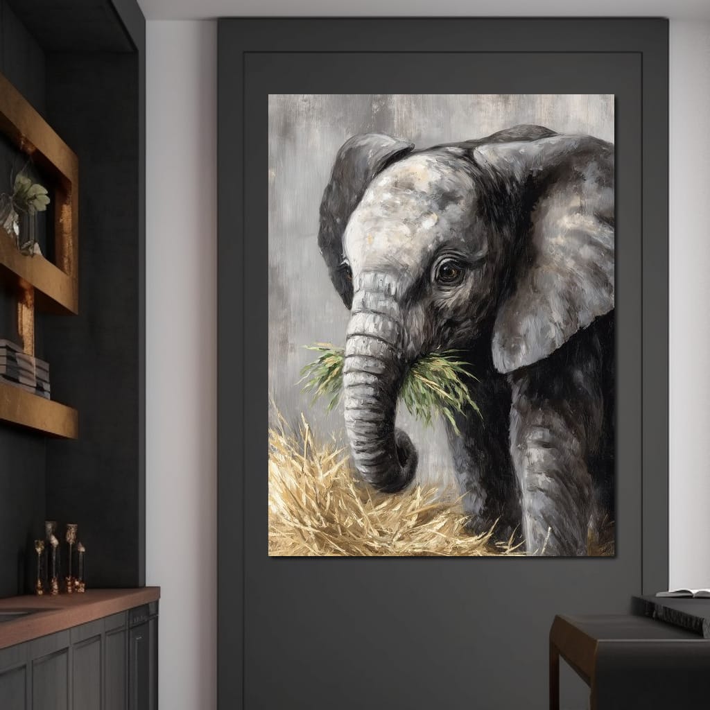 Gentle Giant Elephant Portrait Canvas Wall Art