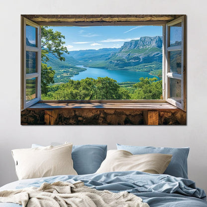 Window to Serene Vistas Canvas Wall Art