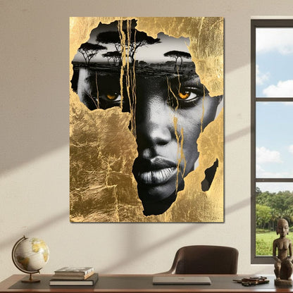 Ancestral Roots Emerging From Gilded Soil Canvas Wall Art