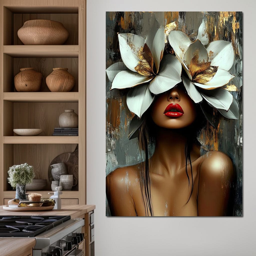 Golden Petals Revelation Canvas Wall Art
