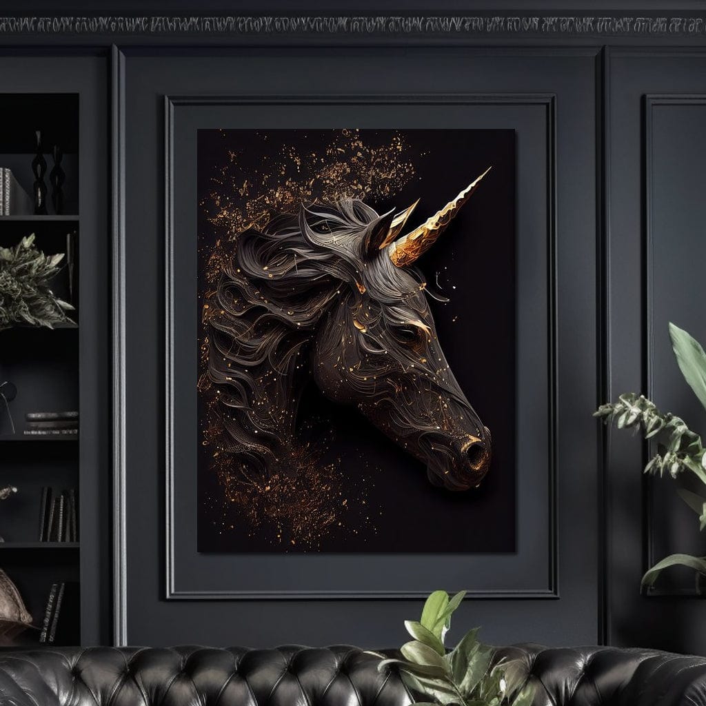 Black Unicorn Canvas Wall Art