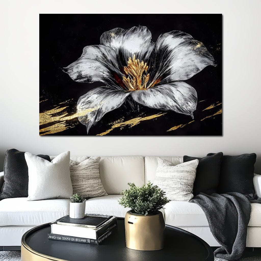 Golden Bloom Harmony Bliss Canvas Wall Art