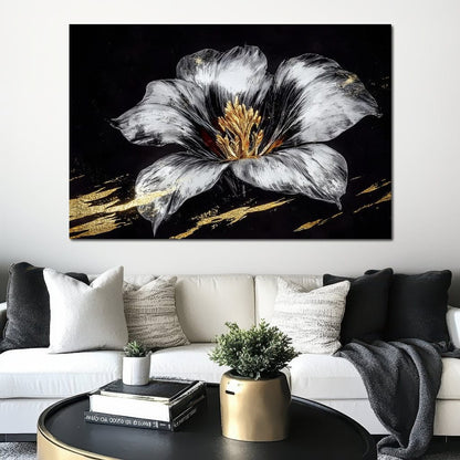 Golden Bloom Harmony Bliss Canvas Wall Art