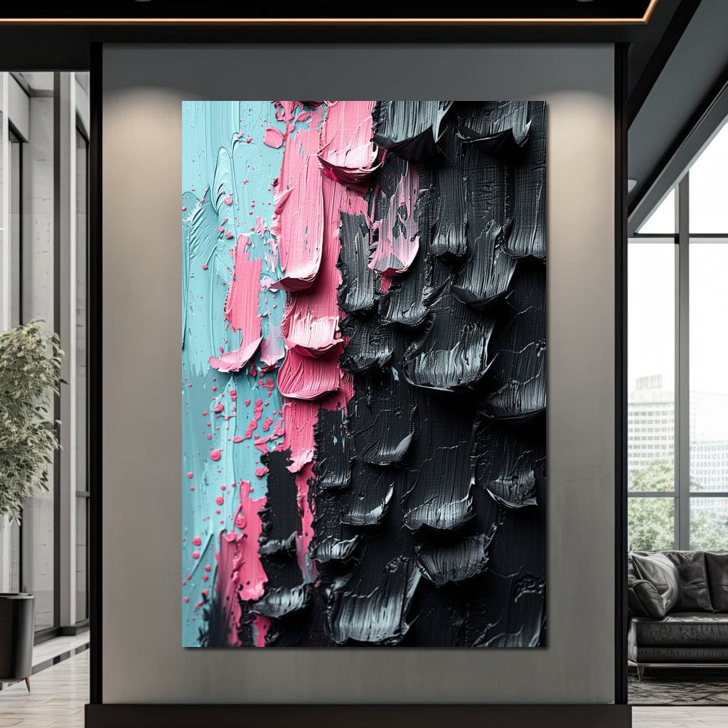 Sable Petals on Aquatic Breeze Canvas Wall Art