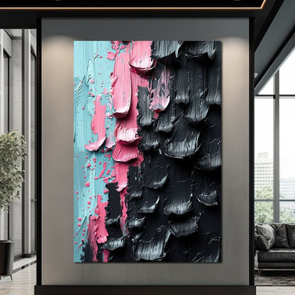 Sable Petals on Aquatic Breeze Canvas Wall Art
