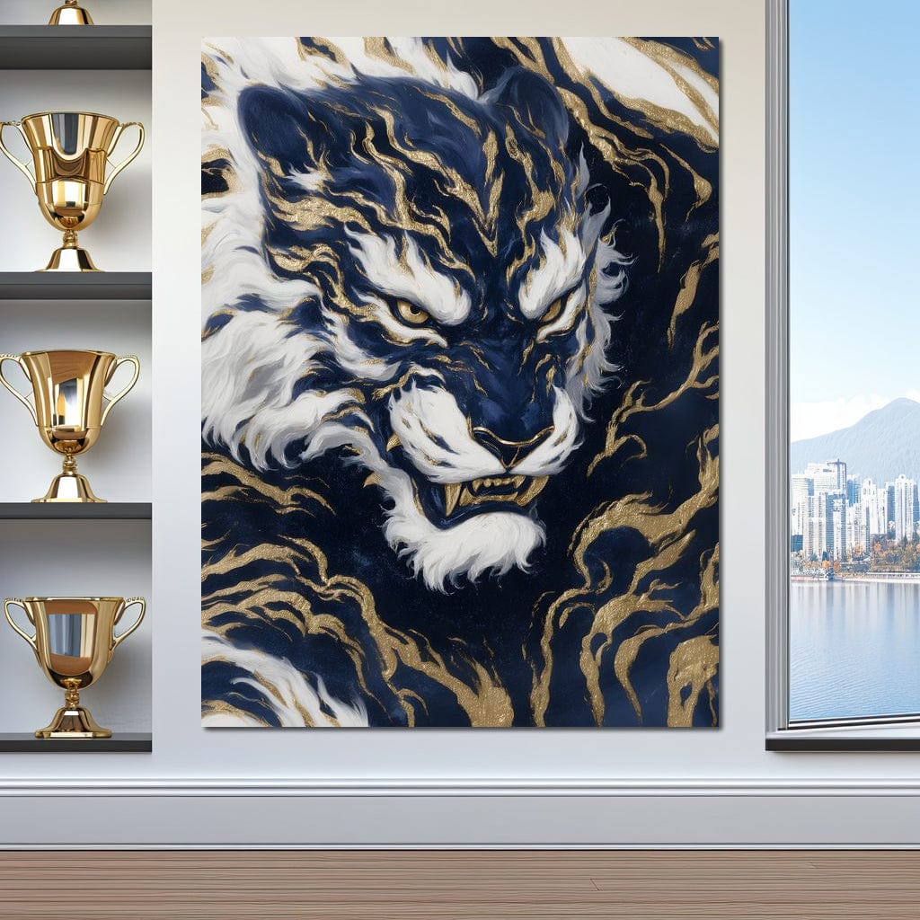 Majestic Midnight Gold Tiger Canvas Wall Art